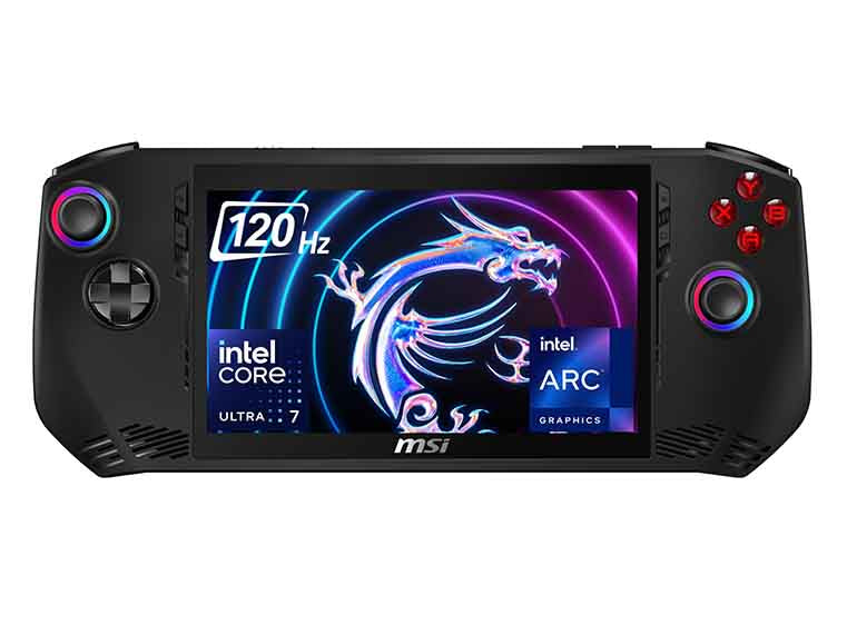 MSI Claw, Intel 1st Gen. Ultra 7 155H,Built-in AI, 18CM FHD 120Hz Handheld Gaming Console(16GB/1TB NVMe SSD/Windows 11 Home/Intel Arc/Black/675g),A1M-217IN