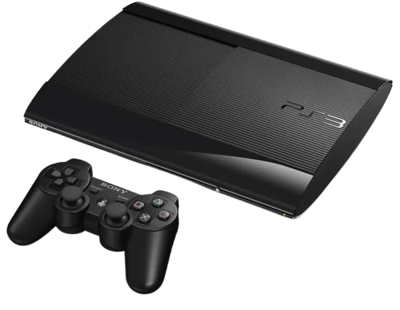 PS3 Super Slim 500GB (Refurbished) – 2 Controllers | 40 Games Loaded